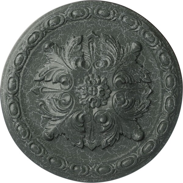 Ekena Millwork Stockport Ceiling Medallion, Hand-Painted Athenian Green Crackle, 11 3/4"OD x 3/8"P CM12STAGC - main